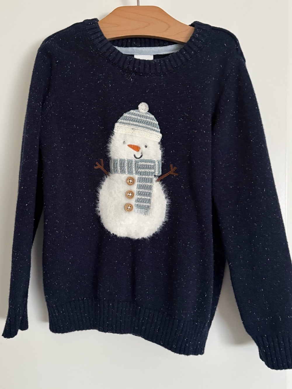 Gymboree Navy Crewneck Sweater with Snowman Applique